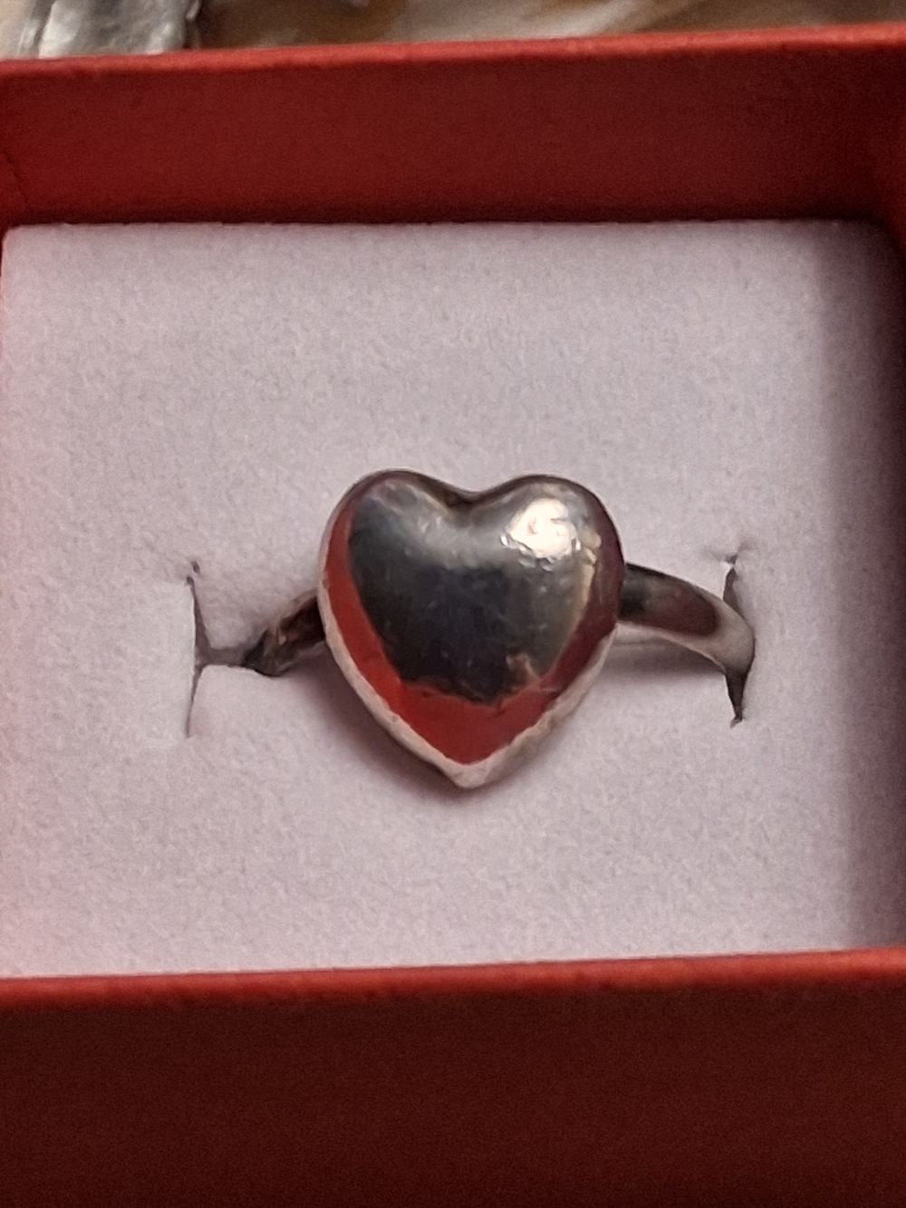 Polished Heart Sterling Ring in Silver - Women's Heart Jewelry - Picture 3 of 10